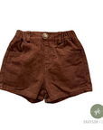 Boys Brown Corduroy Shorts